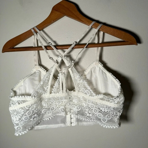 Aerie white lace corset front bra L - Picture 3 of 4
